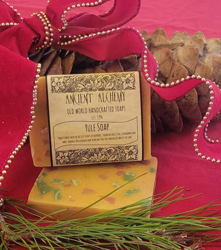 yule soap, christmas soap, holiday soap, ancient alchemy, handcrafted soap, handmade soap, solstice soap