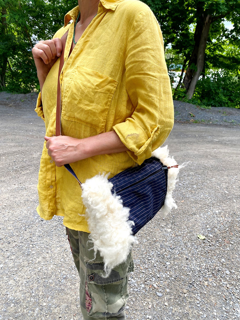 Thumbnail: Sheepskin Hands Warmer Muff Shoulder Bag