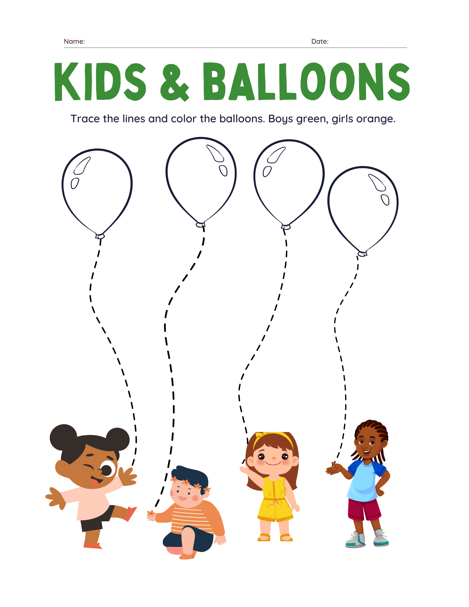 Balloon Tracing Worksheet