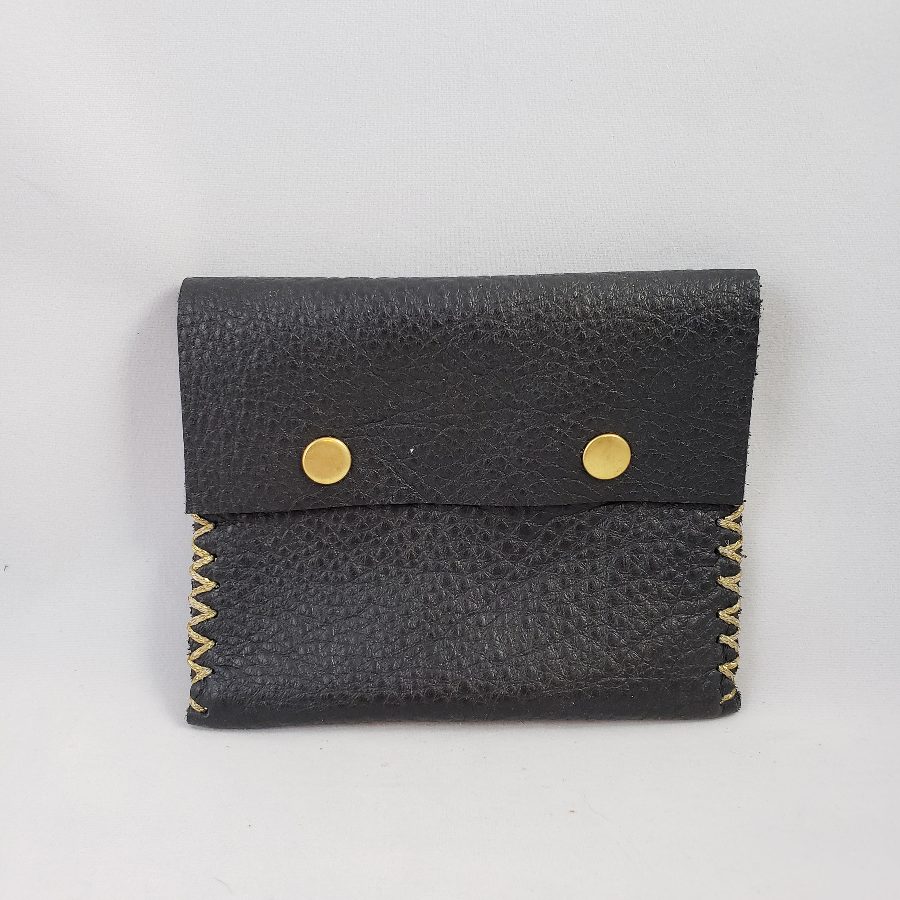 Black/Gold Leather Pouch