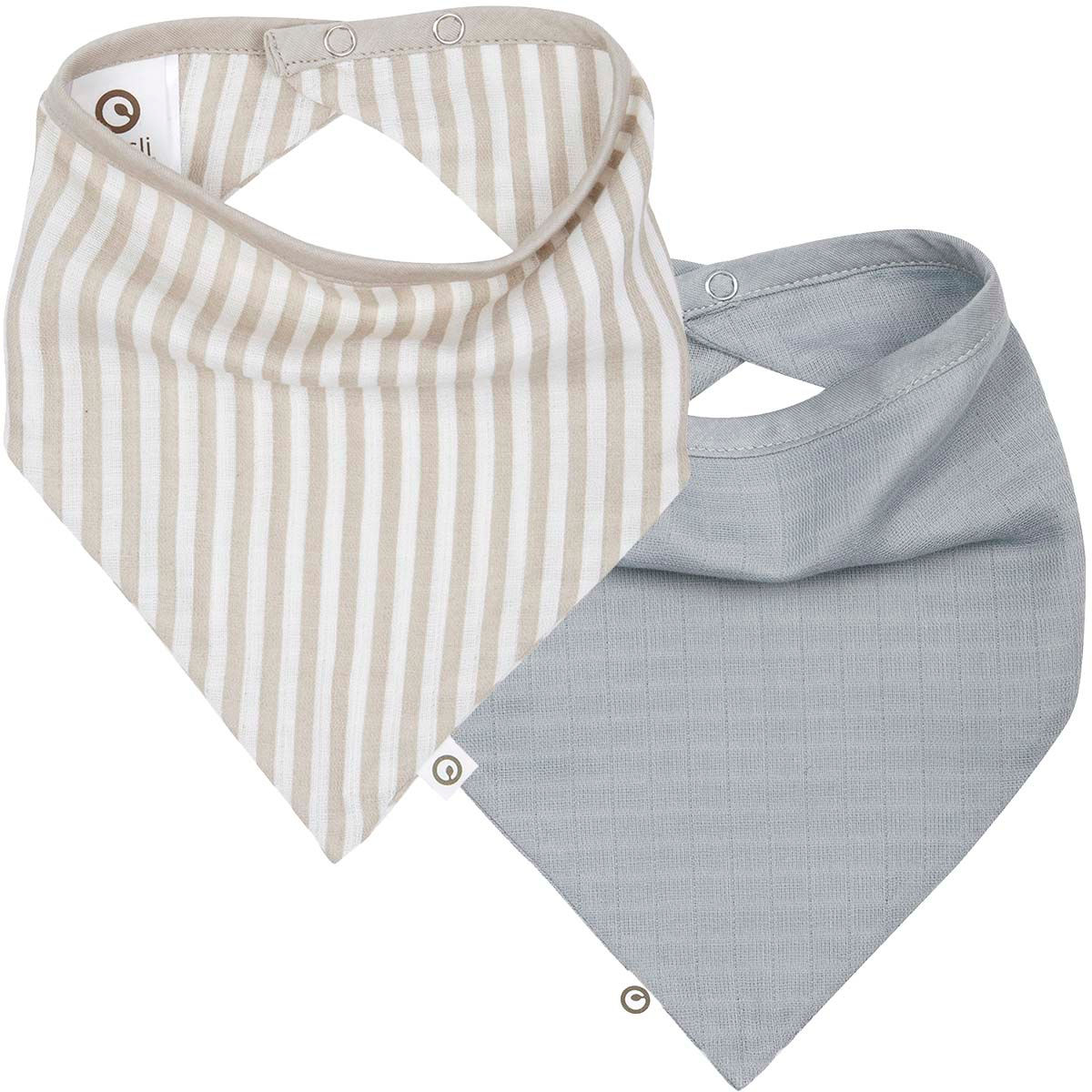 Müsli- Stripe- muslin- bib- Dreiecktuch- 2er- Pack- By Green Cotton