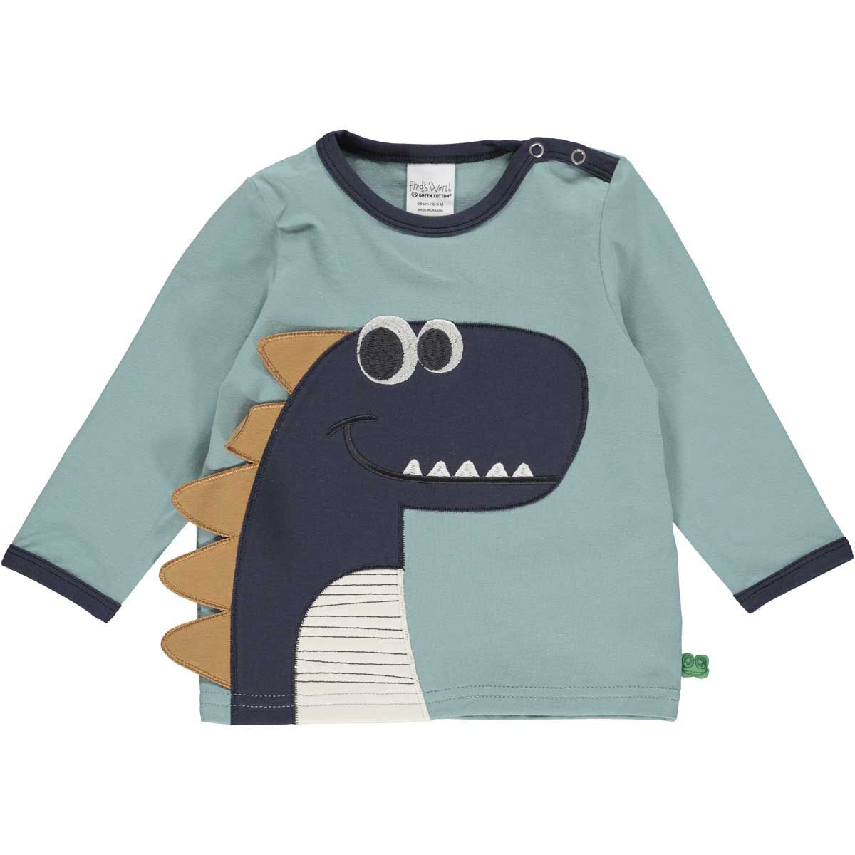Freds World- Hello- Dino- langarm- Shirt- Baby-mineral- By Green Cotton