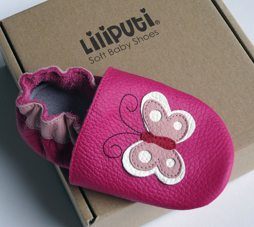 Miniaturbild: Liliputi Leder- Krabbelschuhe Butterflys