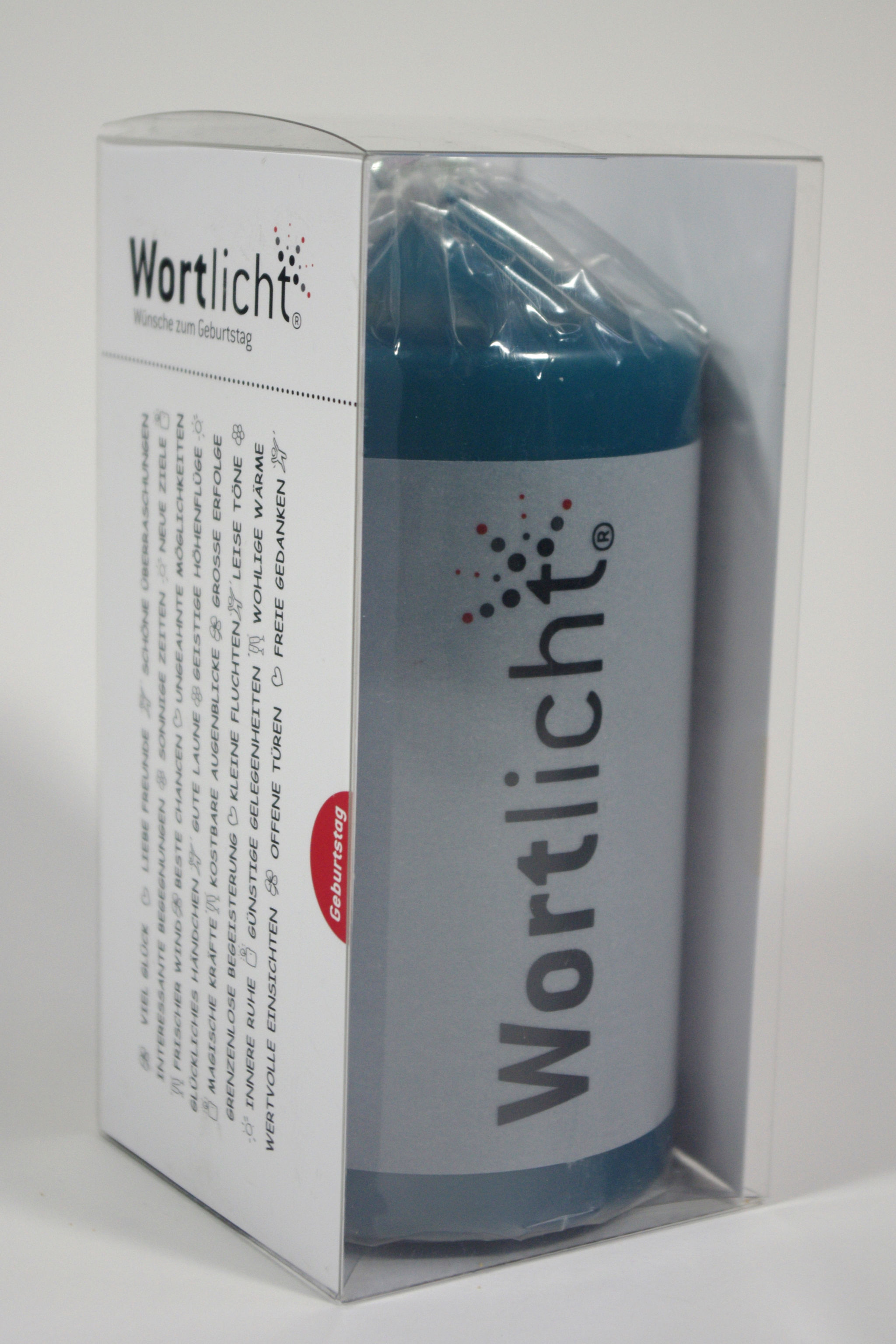 Kerze Wortlicht "Geburtstag"