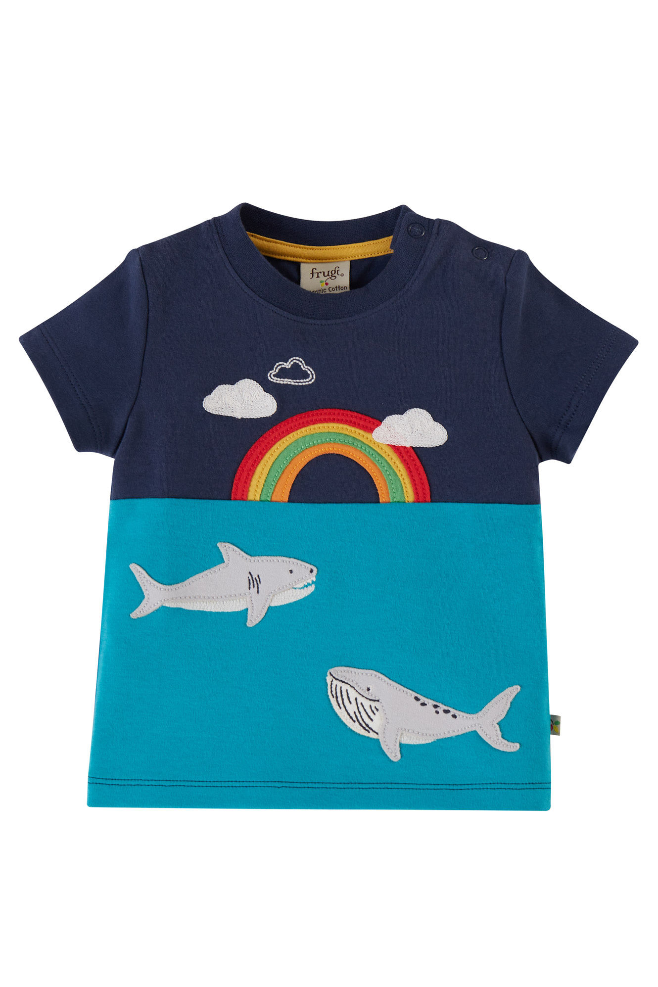 Frugi- Regenbogen- Wal- T- Shirt