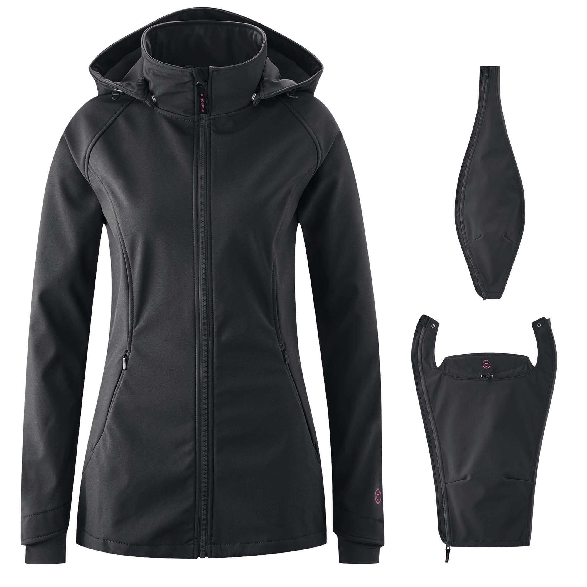 Mamalila- Trage- Jacke-Softshell-Allrounder- schwarz