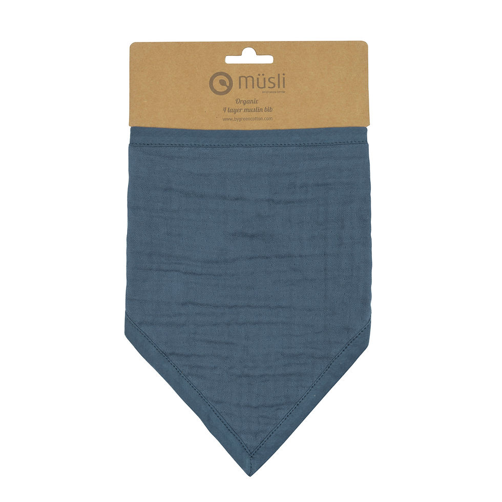 Müsli- Muslin- Bib- Dreiecktuch- Indigo- By Green Cotton