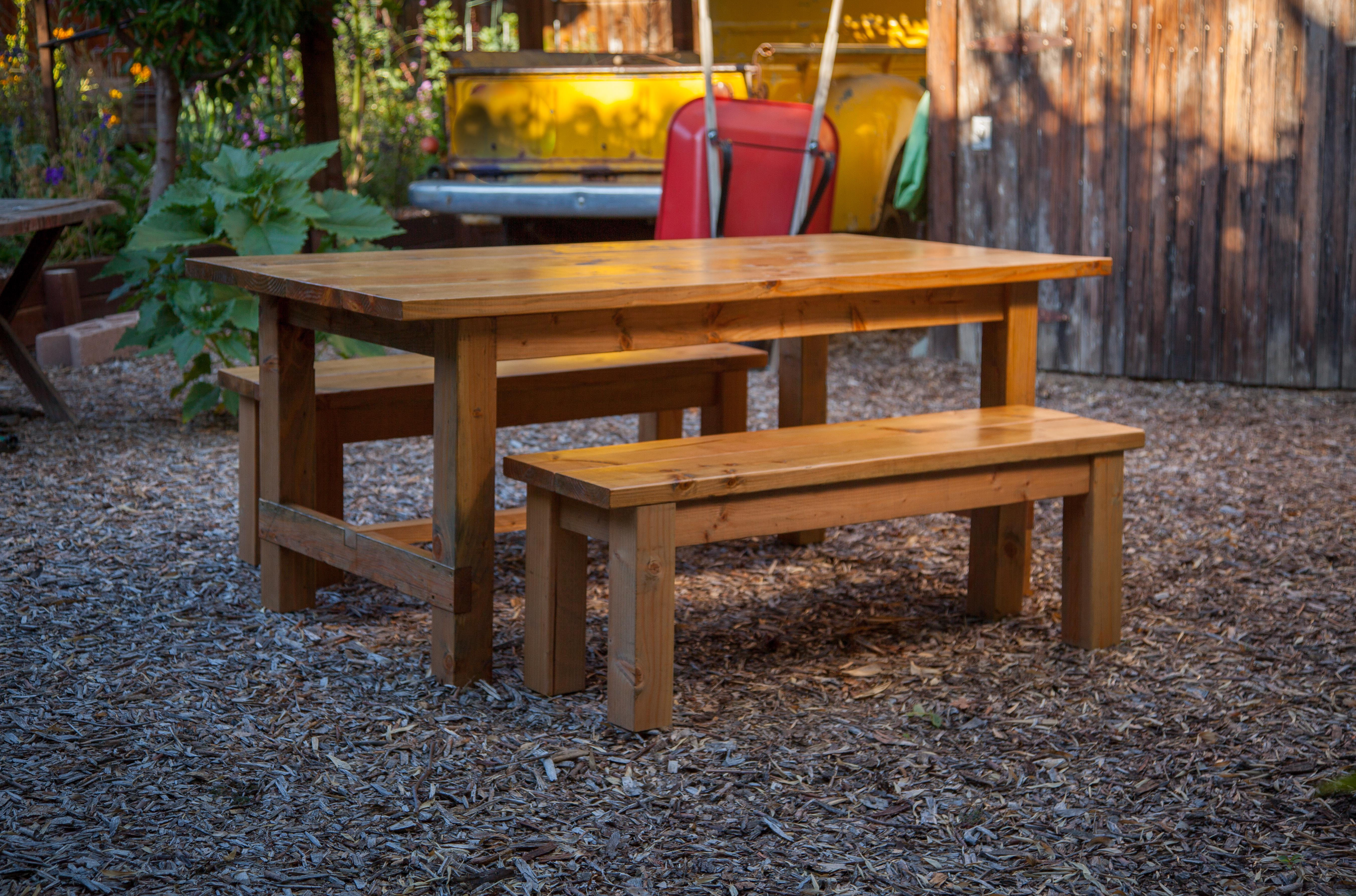 Farmhouse Table with Benches