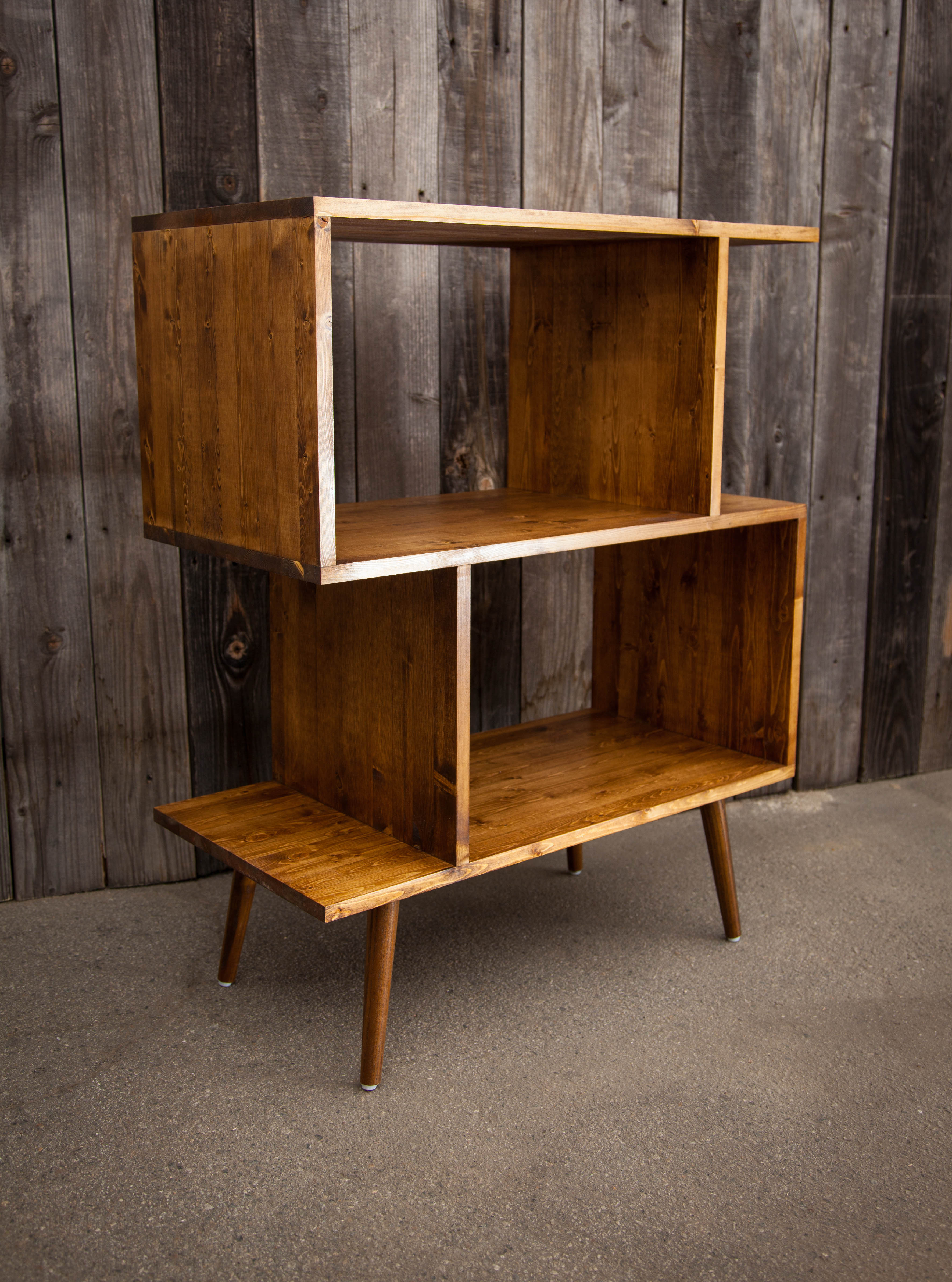 Mid-Century Modern "S" Record/Vinyl Shelf