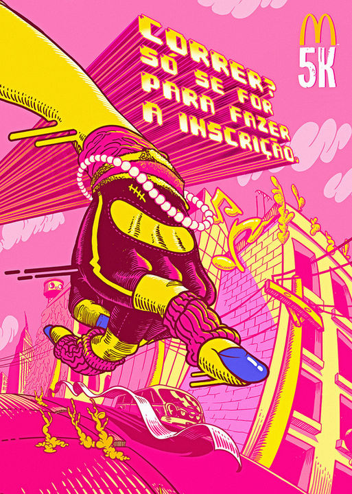 Poster ilustrado para a corrida M5K da McDonalds