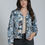 Thumbnail: Printed Denim Jacket - Silver Grey