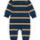 Thumbnail: Navy & Honey Wide Stripe Rugby Polo Romper