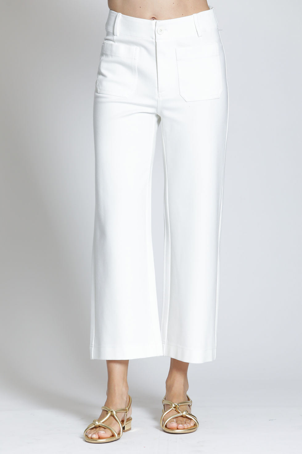 Thumbnail: APNY White Ponte Cropped Wide Leg