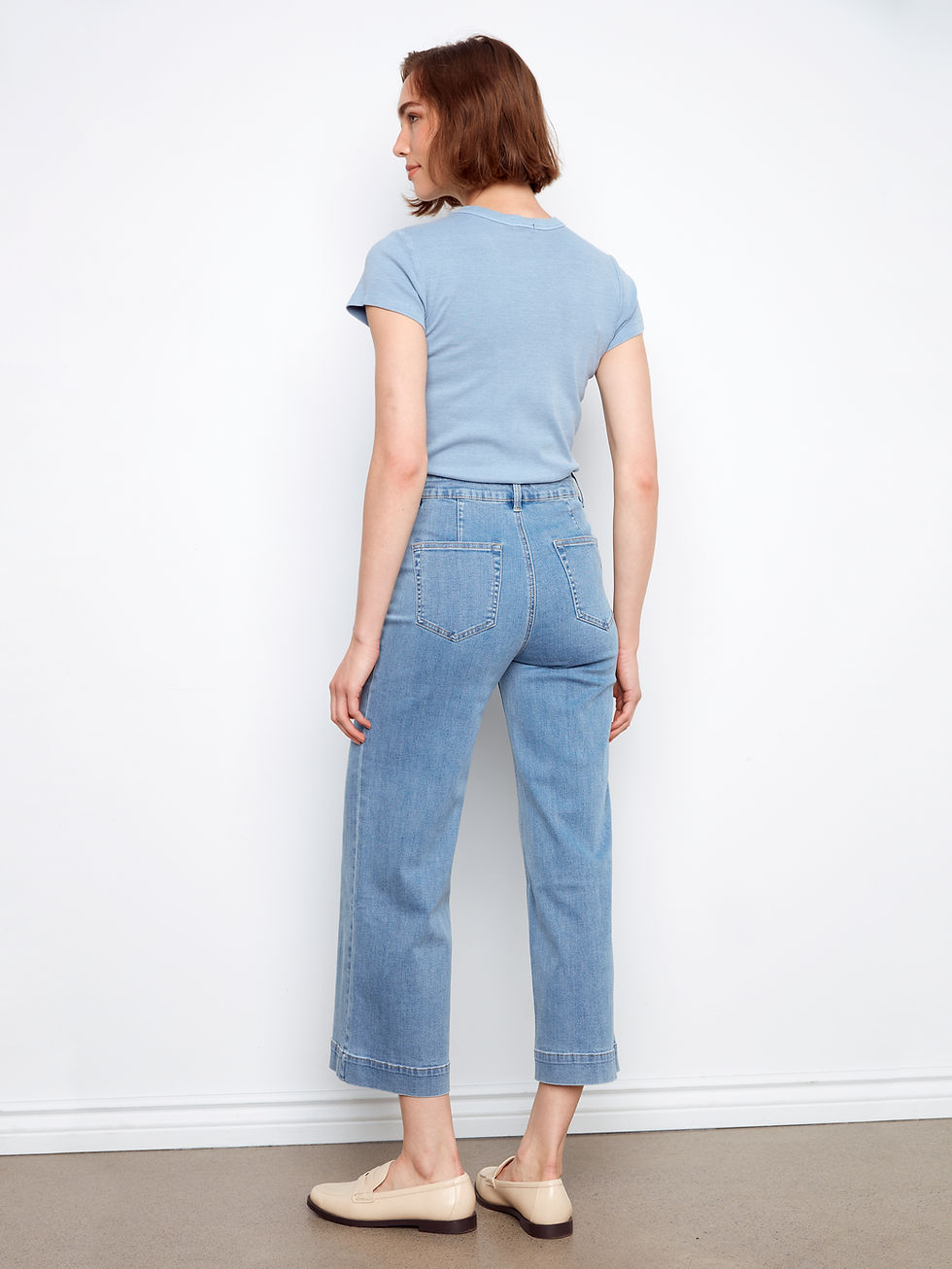 Thumbnail: Charlie B Stretch Denim Crop Flare Leg