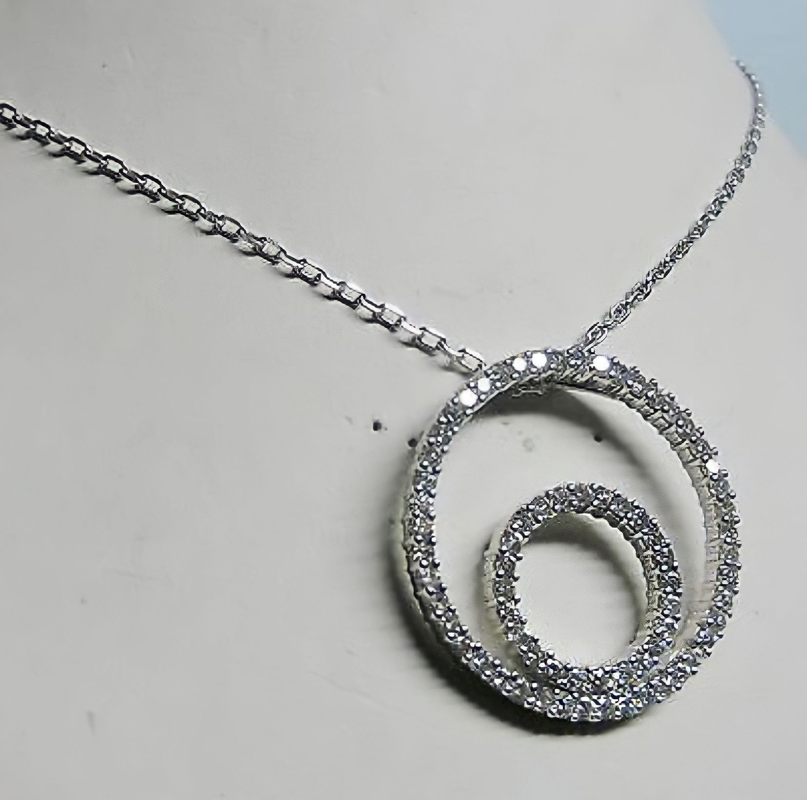 14K Diamond Halo Circular Pendant