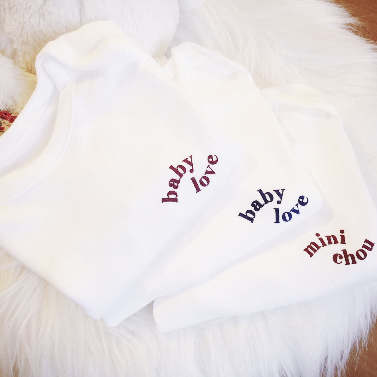 Body baby love velours manches courtes