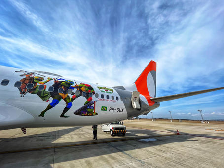 Avião temático das Tartarugas Ninja estreia no BH Airport