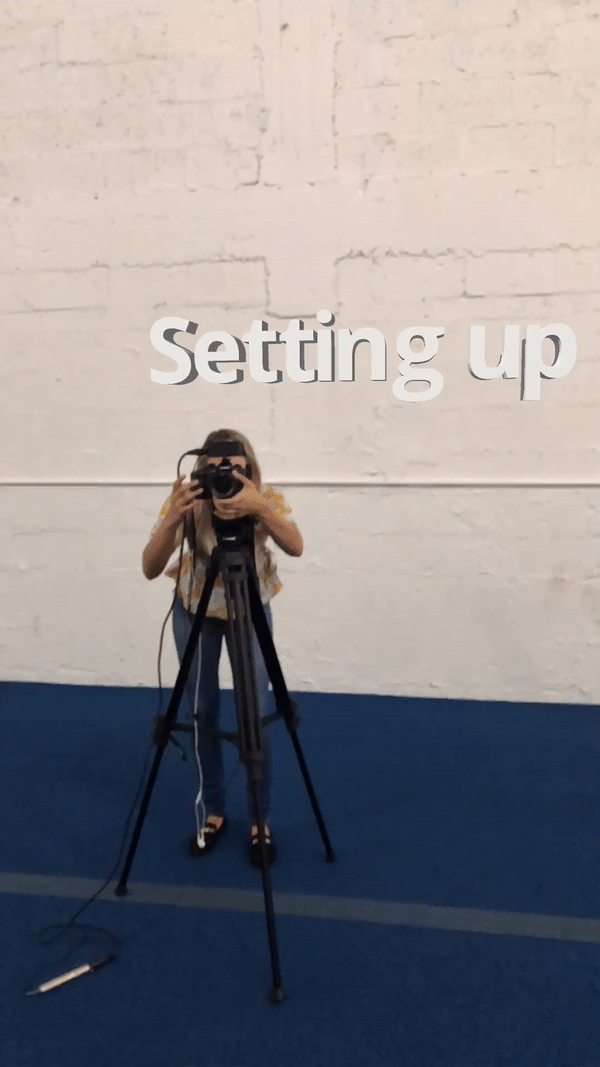 Setting Up equipment for an interview.gi