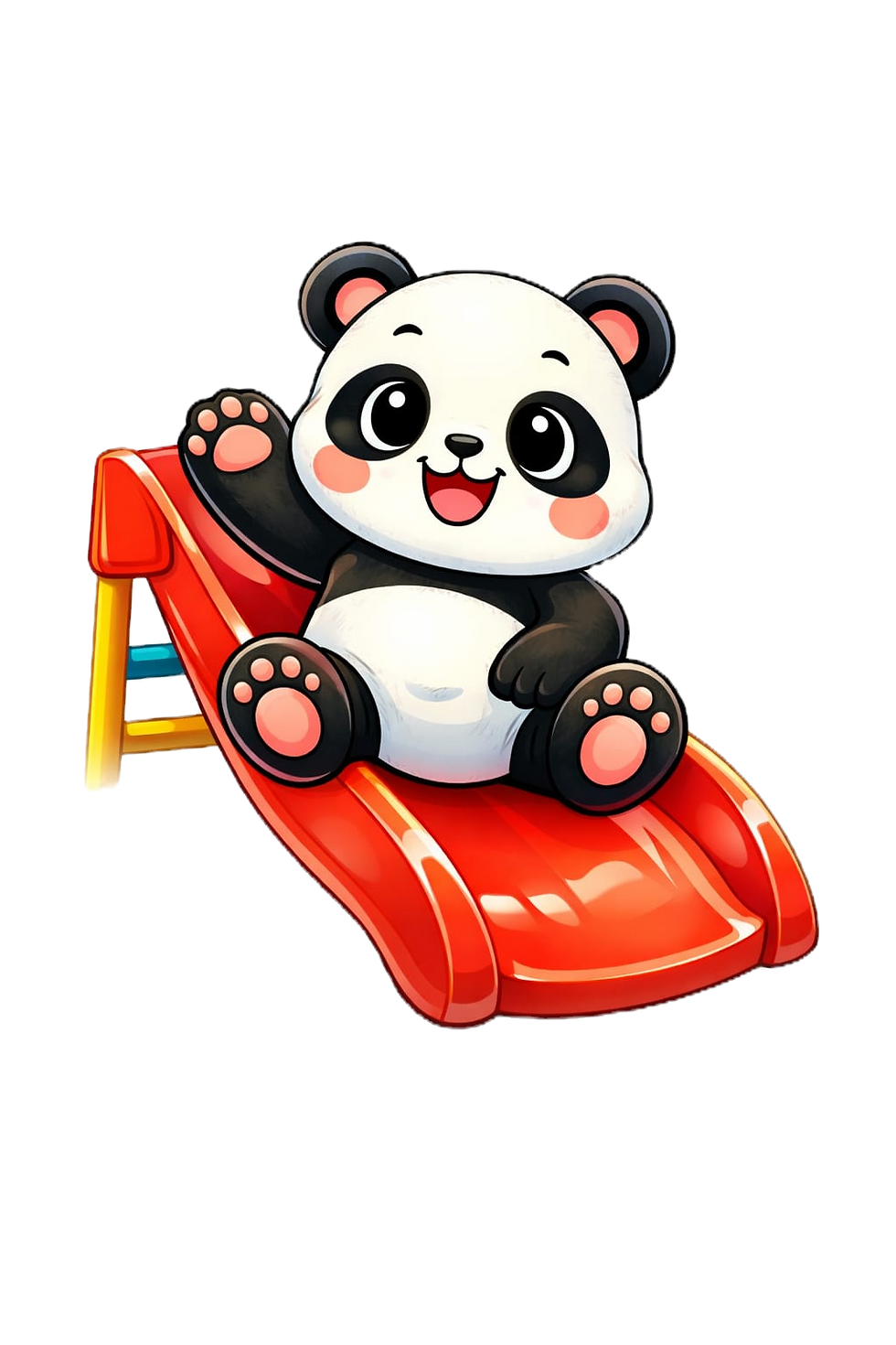 Kidsville panda on a slide