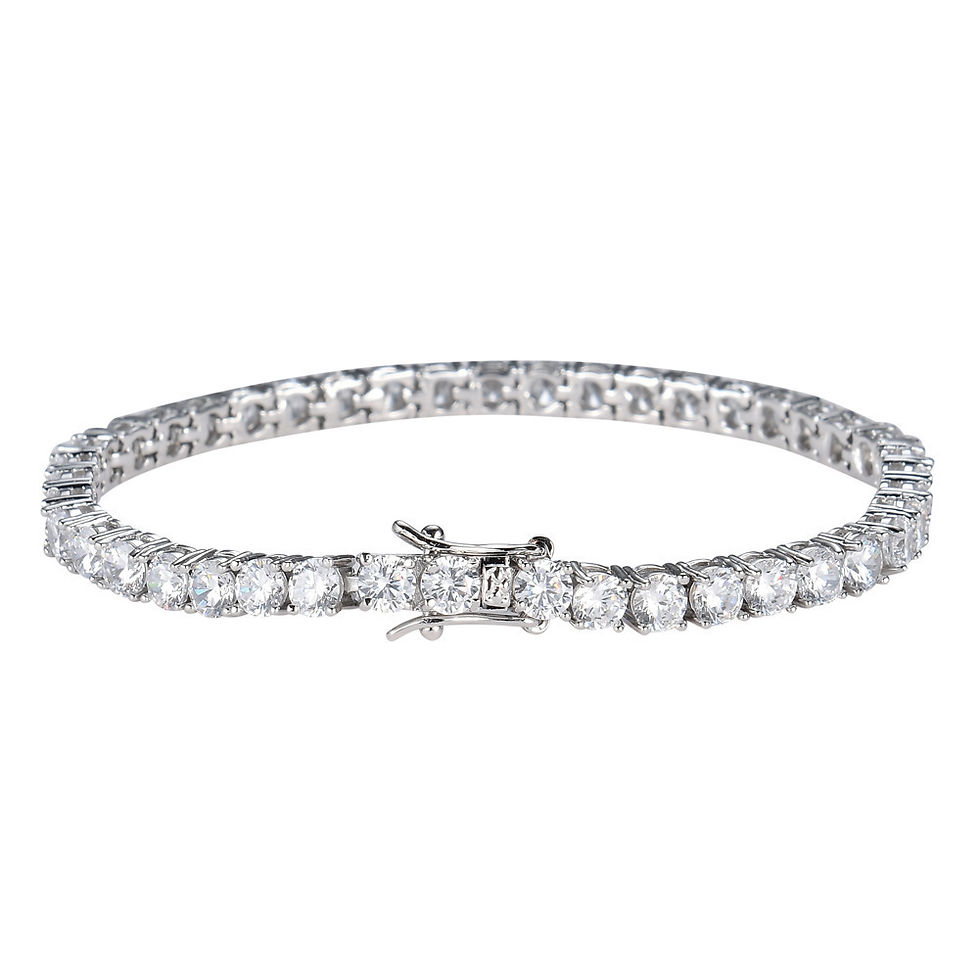 Thumbnail: Zircon-Inlaid Copper Tennis Bracelet