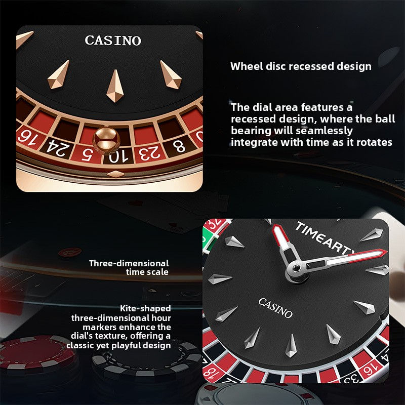 Thumbnail: Timeartx Roulette Men's Watch – Luminous & Waterproof