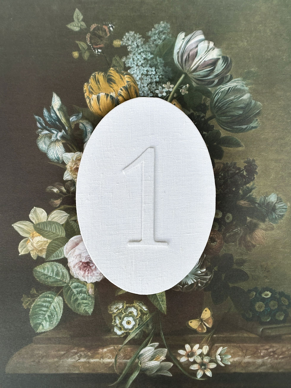 Linen Table Numbers Oval Shape