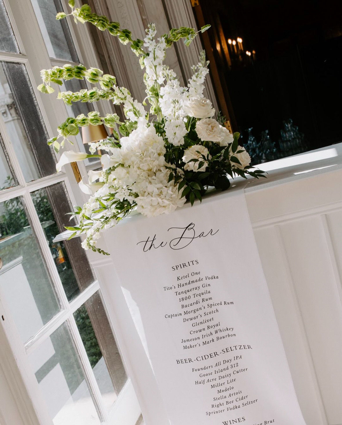 Bar Menu Linen Sign Wedding Size 20x56 inch