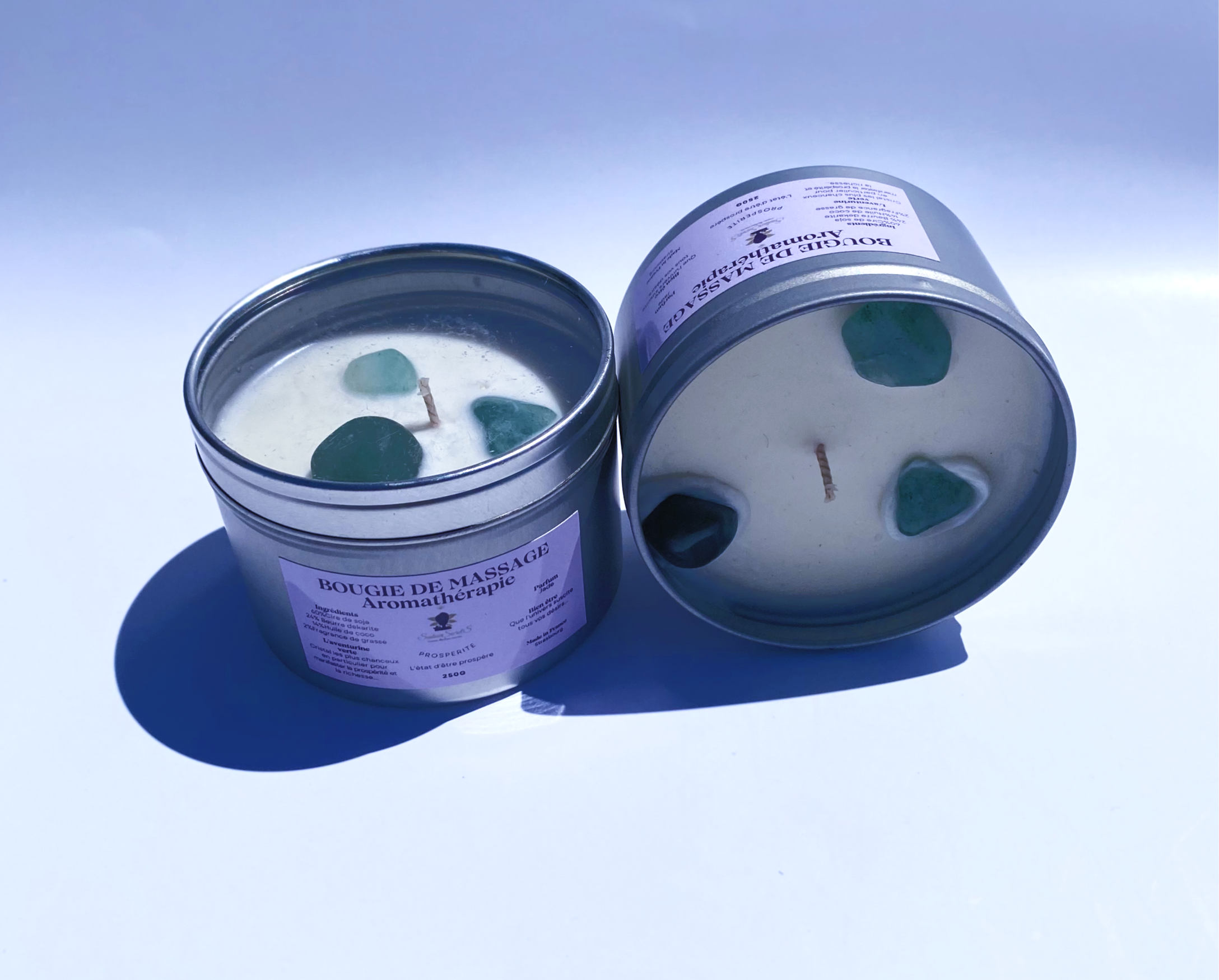 BOUGIE MASSAGE PROSPERITÉ L'AVENTURINE VERTE