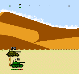 The example tank racing game from the RetroGameDev NES Edition book.