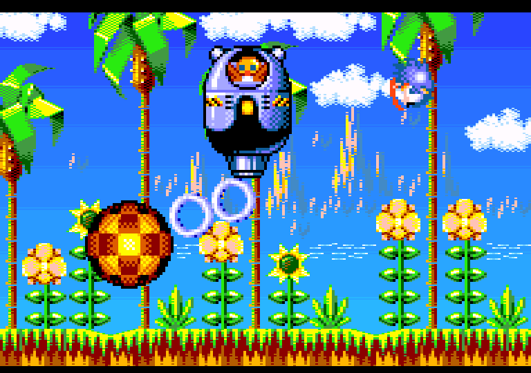 Tackling Robotnik in Sonic GX (Amstrad GX4000)