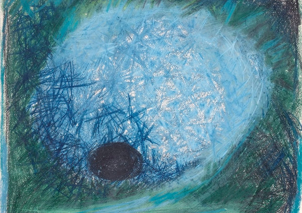 PBC-W50-003 Pastel on Paper (Dusti loved eggs & collected them) 1950 CBCS copy