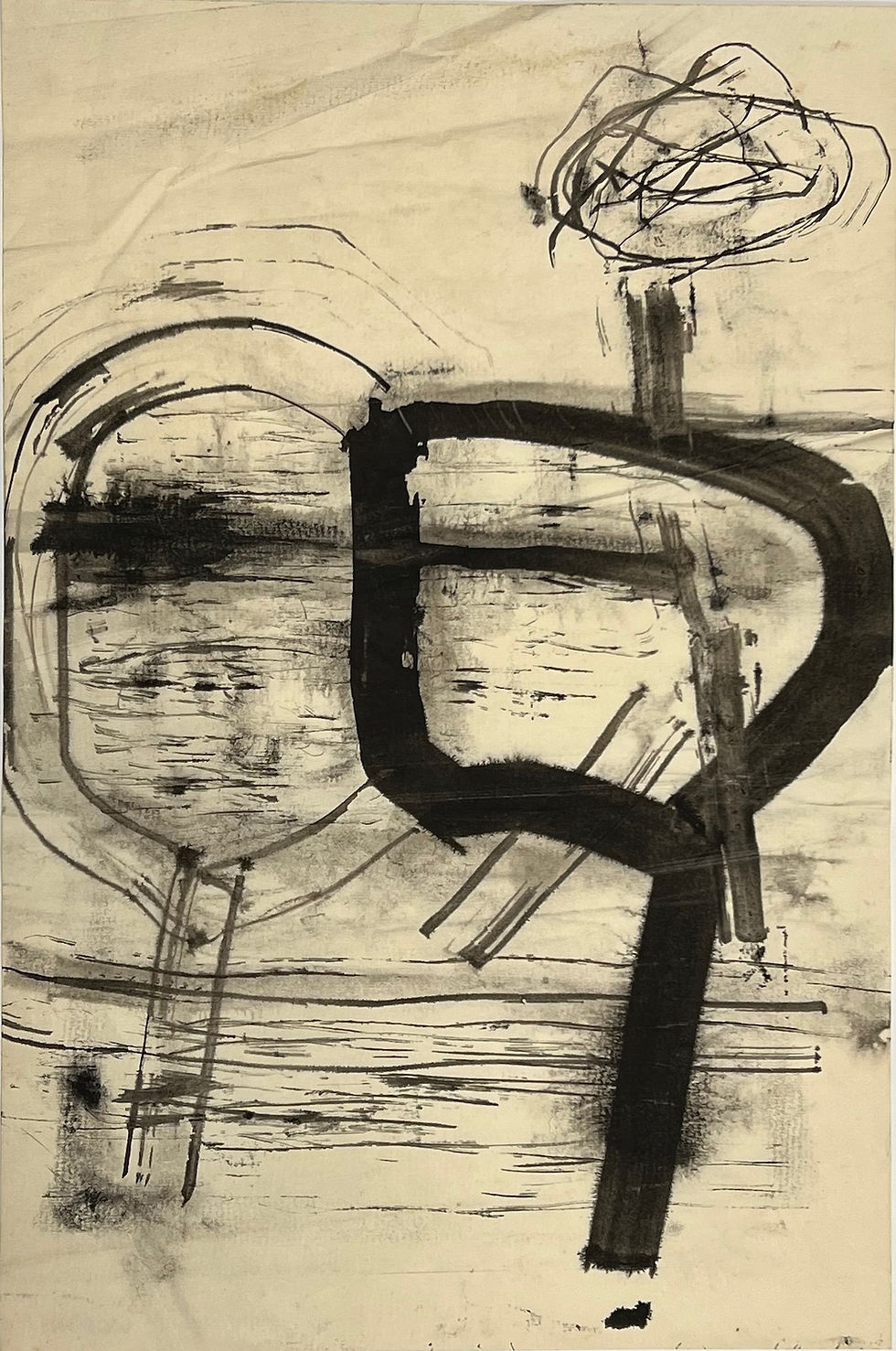Untitled (Black & White Forms), 1965, ink on paper, 17 ¾” x 11 ¾”