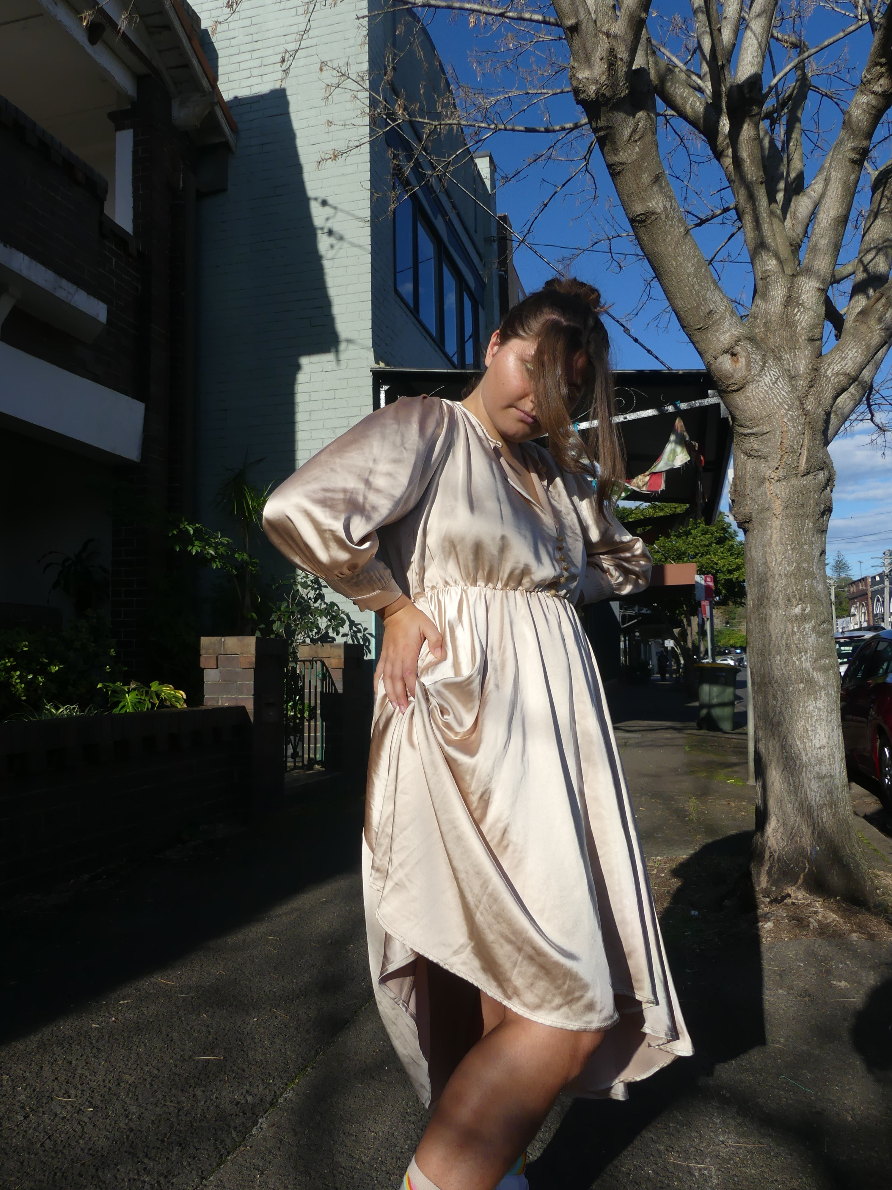 Champagne neo edwardian dress