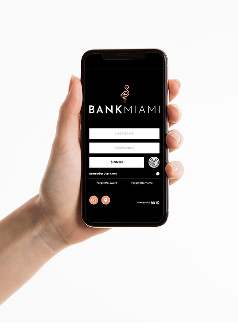 BankMiami App Login screen