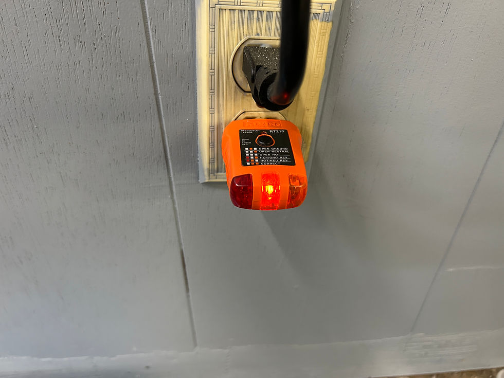 Close-up view of inspector testing electrical panel