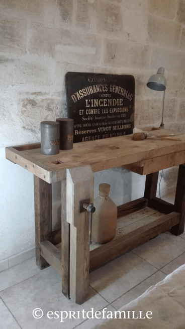 Brocante - décoration industrielle - Meuble de métier - Meuble d'atelier
