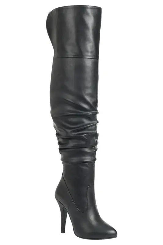 Thumbnail: Womens leather  black boots 👢 side zipper 