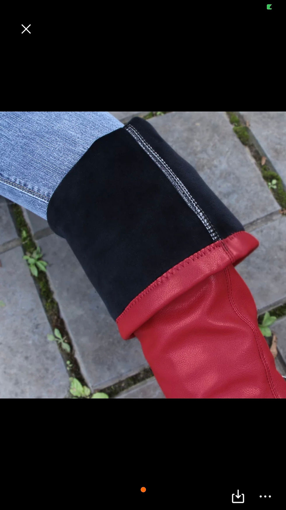 Thumbnail: Red leather thigh high  boots 👢 