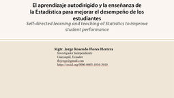 UEPLC: Aprender a aprender: la enseñanza de la EstadÃstica desde la autonomÃa estudiantil