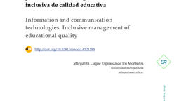 UEPLC: Las tecnologías de información y comunicación. Una gestión inclusiva de calidad educativa