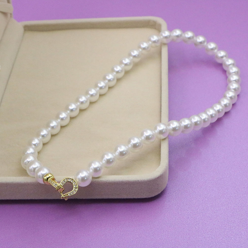 Thumbnail: Elegant White Pearl Necklace Fashionable round Design Luxury Sensation for Women
