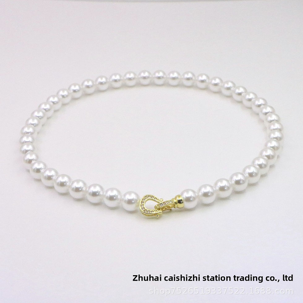Thumbnail: Elegant White Pearl Necklace Fashionable round Design Luxury Sensation for Women