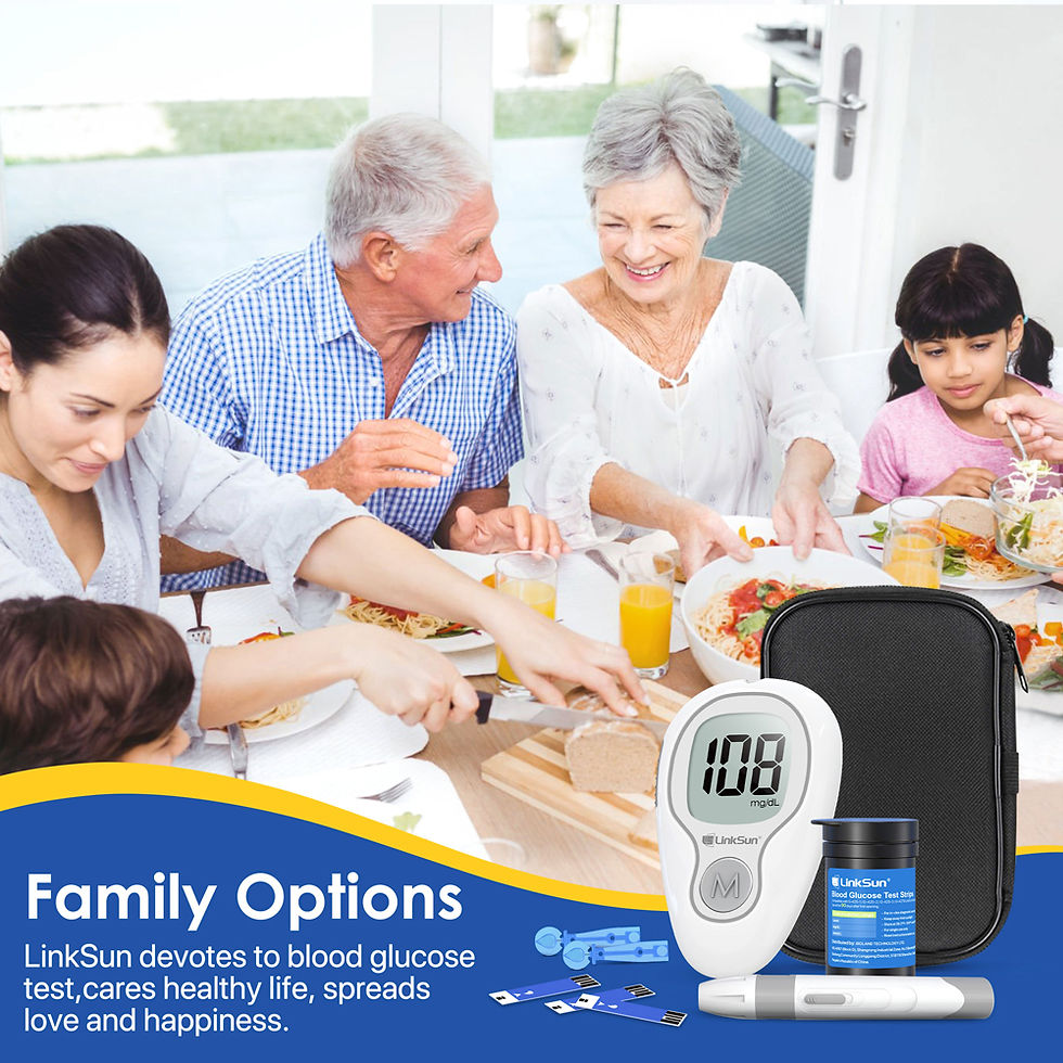 Miniatura: LinkSun Blood Glucose Meter G-425-3 Glucometer No Code for Diabetes Test 10/50/1