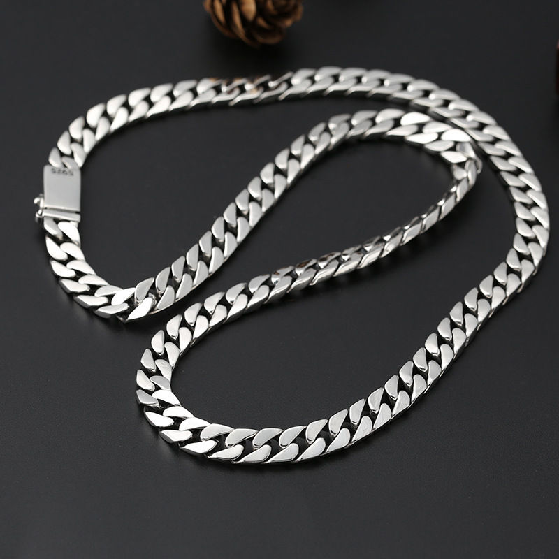 Miniatura: 100% S925 Sterling Silver Bracelet 8MM Punk S925 Silver Jewelry Never Fade Carry