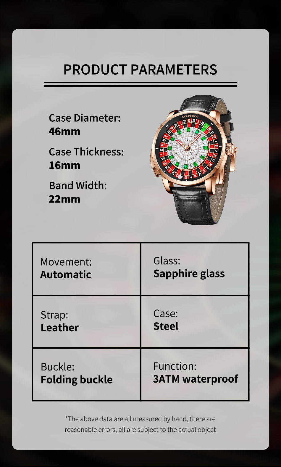 Miniatura: PINDU Design New NH35A Mechanical Watches Men Push Button Turn Russian Roulette 