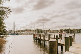 Annapolis couple sees each other for their first look on a dock