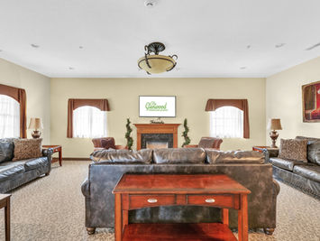 Professional photos of The Glenwood of Staunton senior Living. Model room photos and common areas such as theater and dining areas. 
