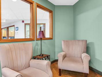 Professional photos of The Glenwood of Staunton senior Living. Model room photos and common areas such as theater and dining areas. 