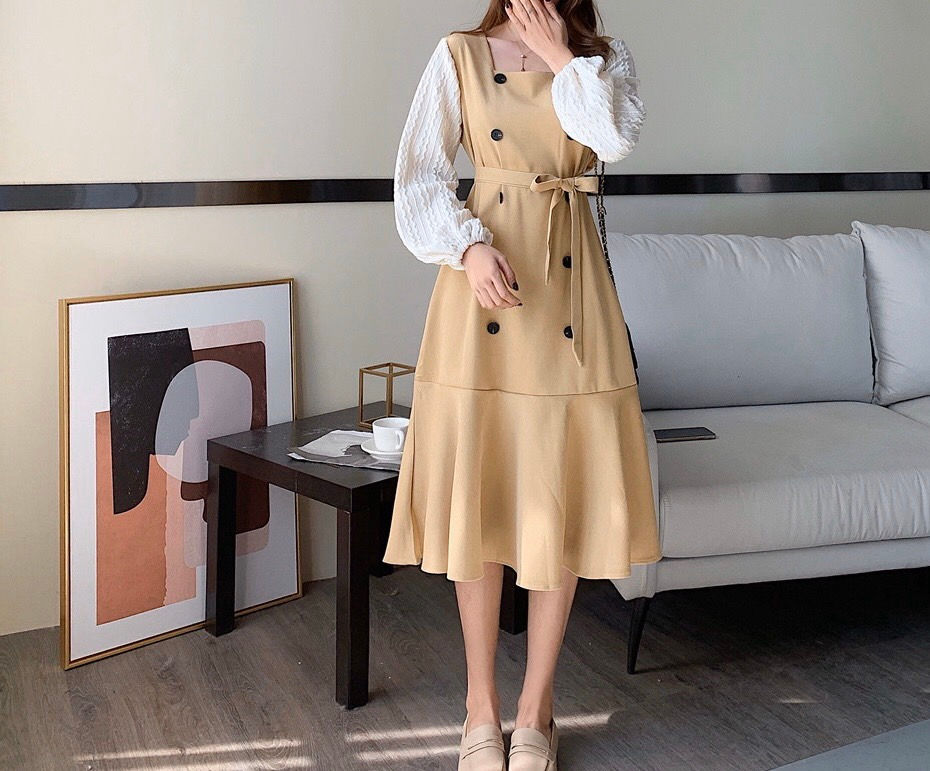 Thumbnail: 🇰🇷韓國方領拼接魚尾洋