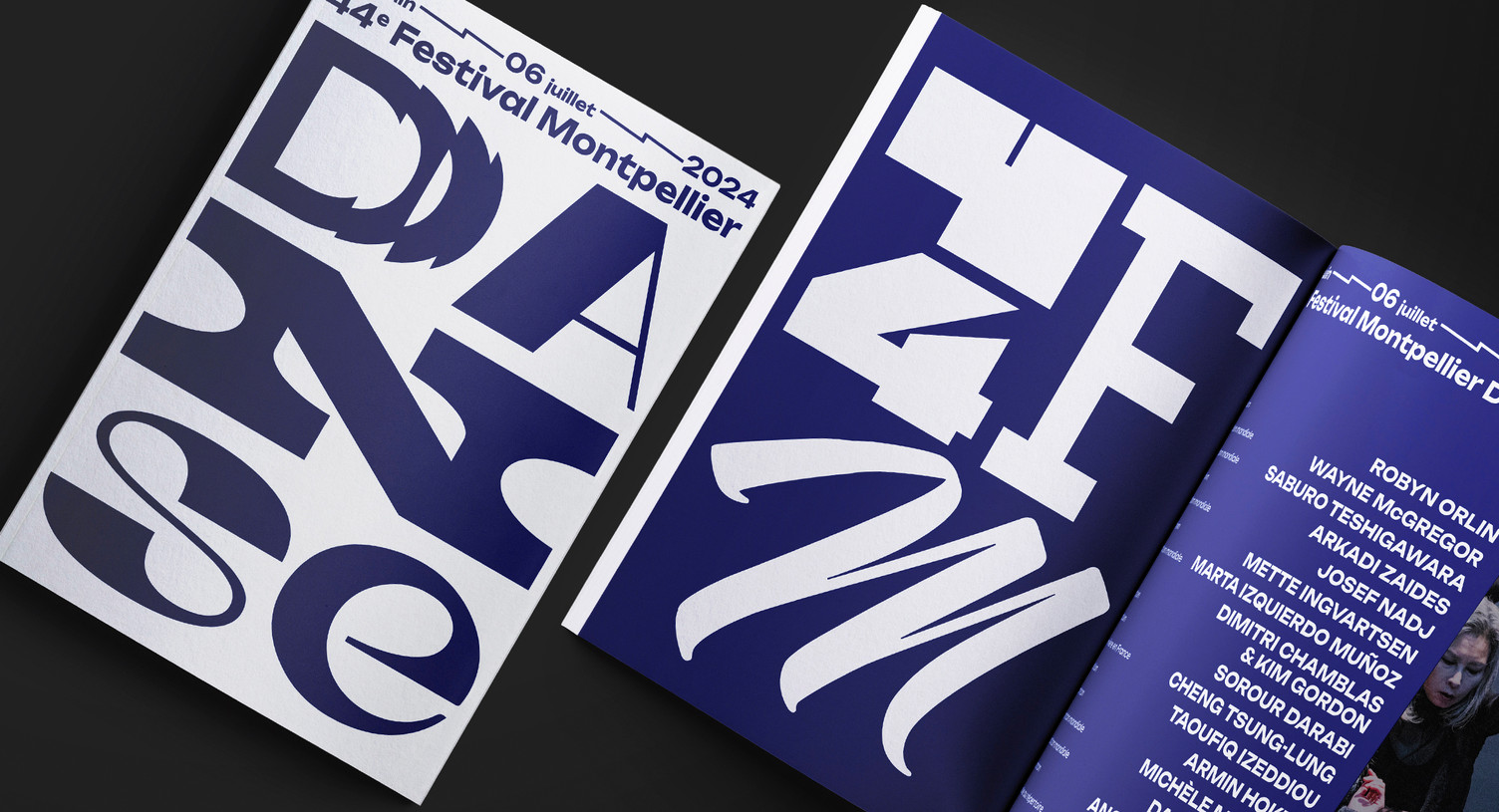 Les produits de l'épicerie, design graphique, identité visuelle et documents de communication du Festival Montpellier Danse 2024